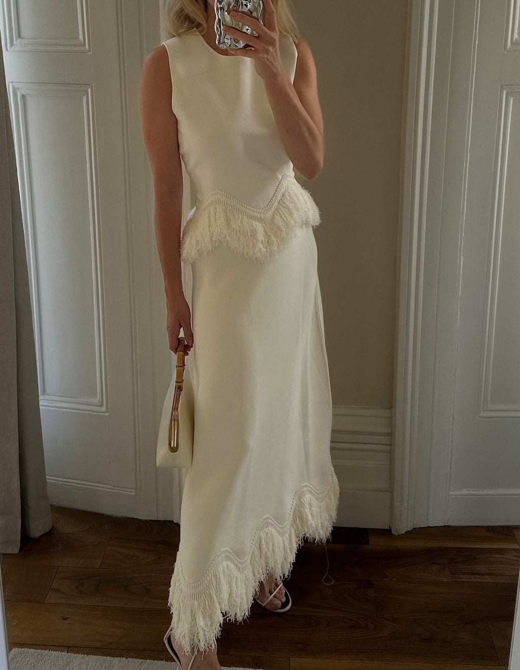 AutumnWinter Elegant Tassel Lace Patchwork Evening Gown Set